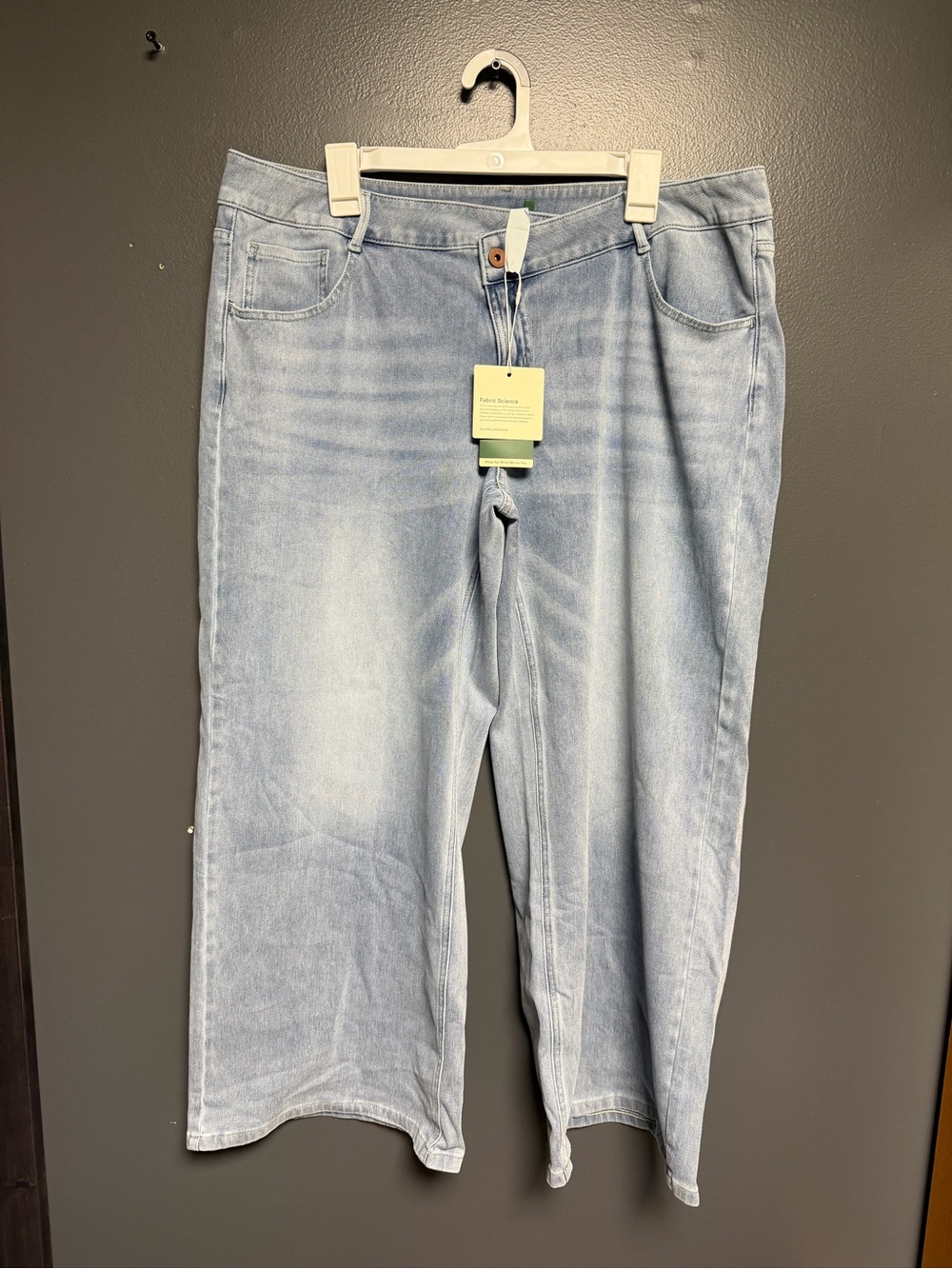 NWT Halara Flex High Waisted Wide Leg Jeans Light Wash Blue XL Petite
